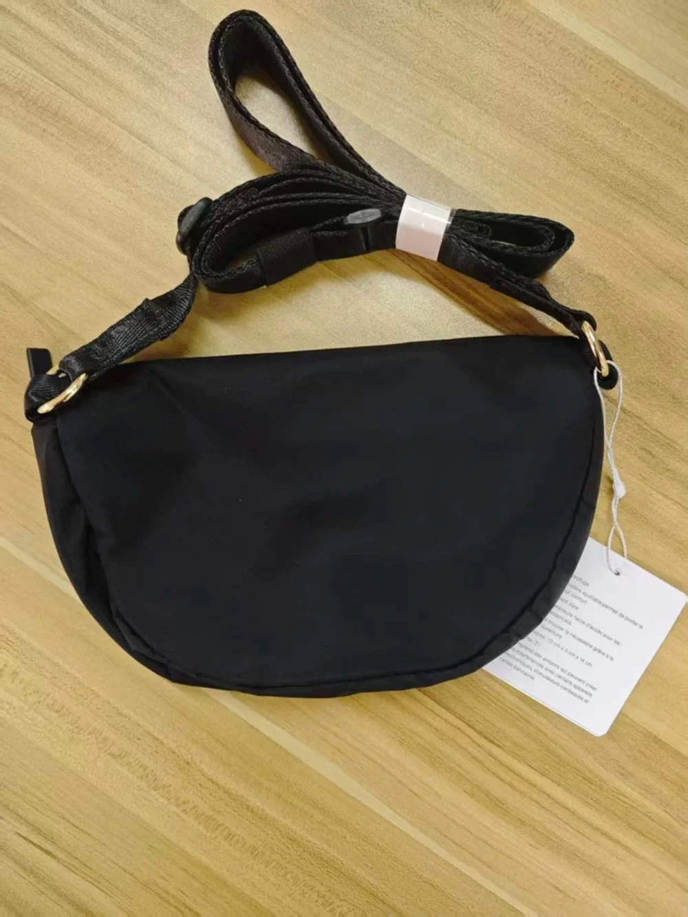 lululemon athletica Black Crossbody Bag with Gold Hardware